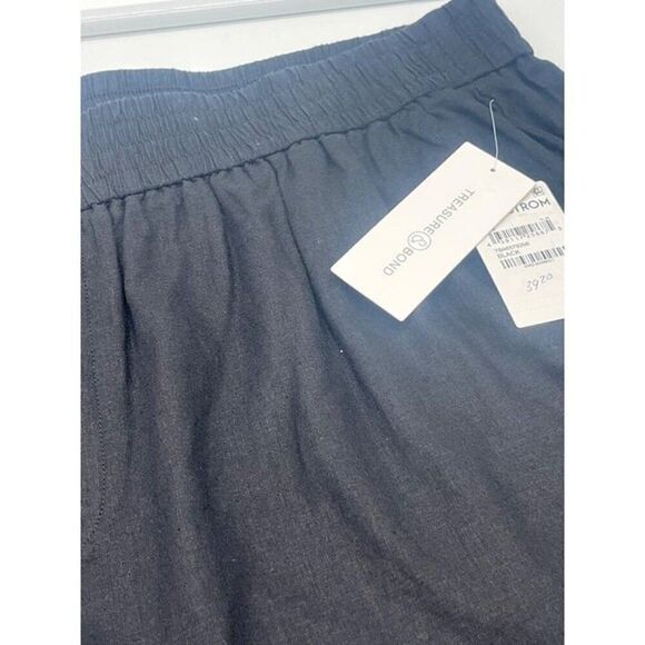 Treasure & Bond Pull-on Relaxed Linen-blend Shorts, Black, Sz. XL - Picture 7 of 9